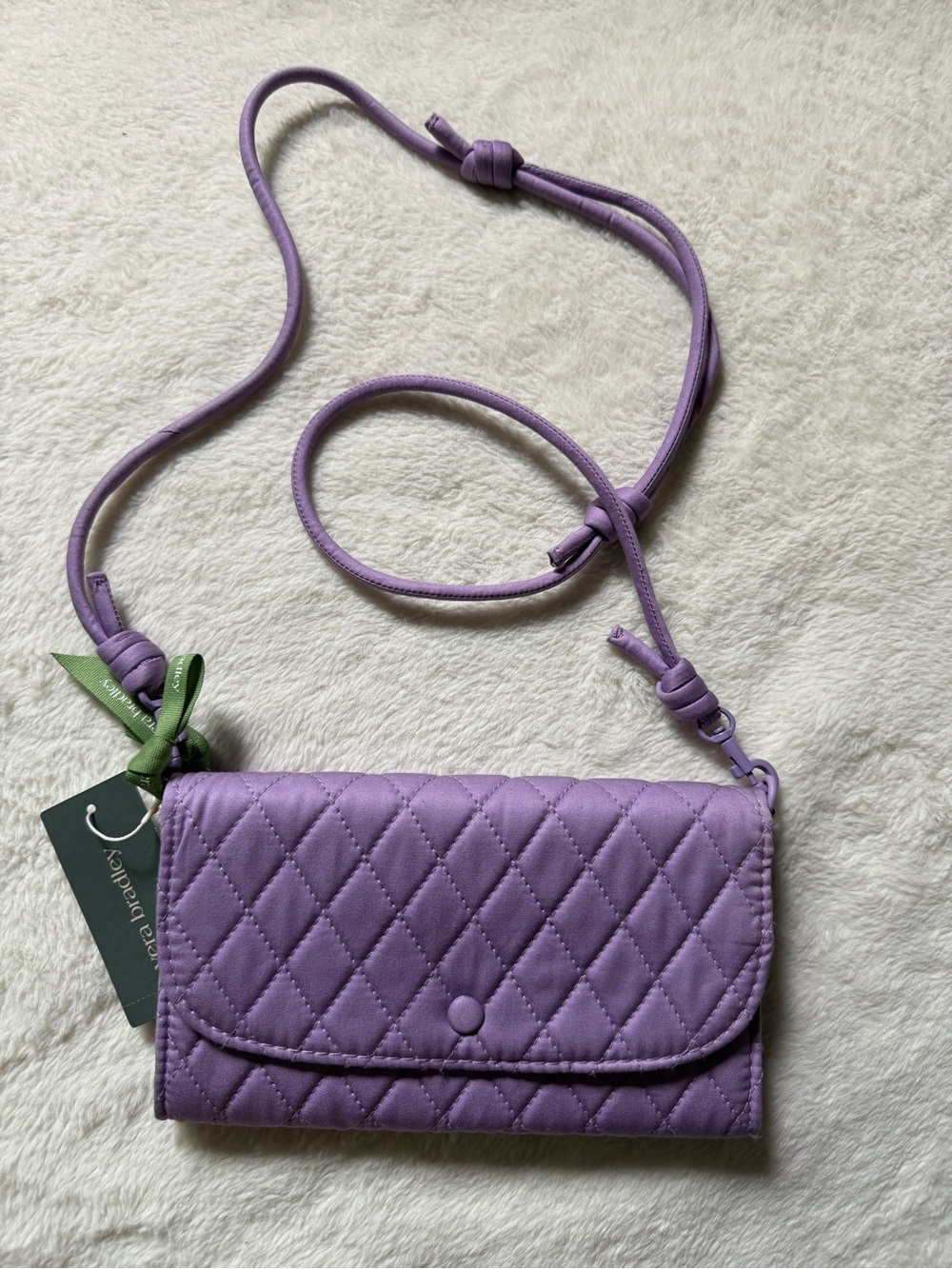Vera Bradley Lavender Quilted Crossbody Wallet